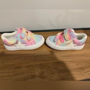 Cat & Jack Girls Toddler Glitter Rainbow Velcro Shoes NEW Size 6